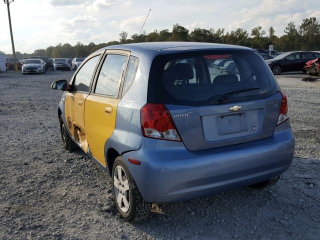 KL1TD66627B793047 - 2007 CHEVROLET AVEO BASE Mavi foto 3
