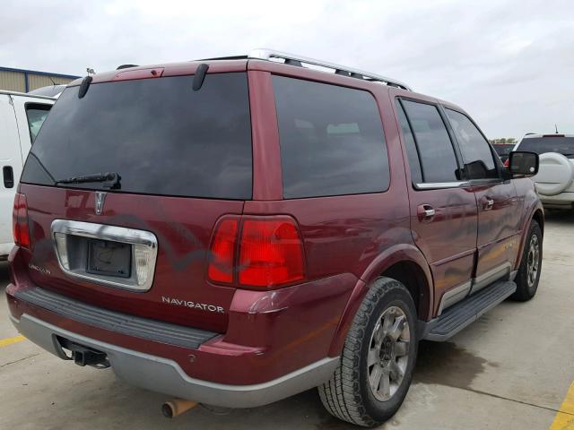 5LMFU27R24LJ35413 - 2004 LINCOLN NAVIGATOR Бордовый фото 4