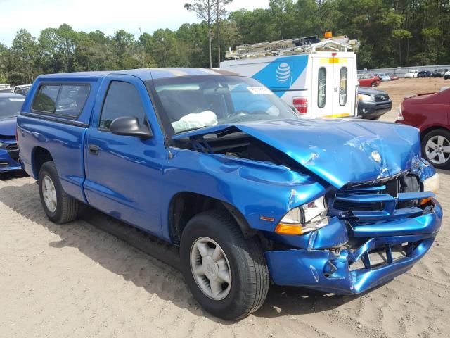 1B7FL26P7WS723259 - 1998 DODGE DAKOTA BLUE photo 1