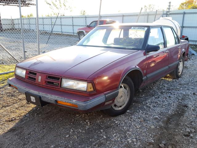 1G3HY54C7MH315088 - 1991 OLDSMOBILE 88 ROYALE MAROON photo 2