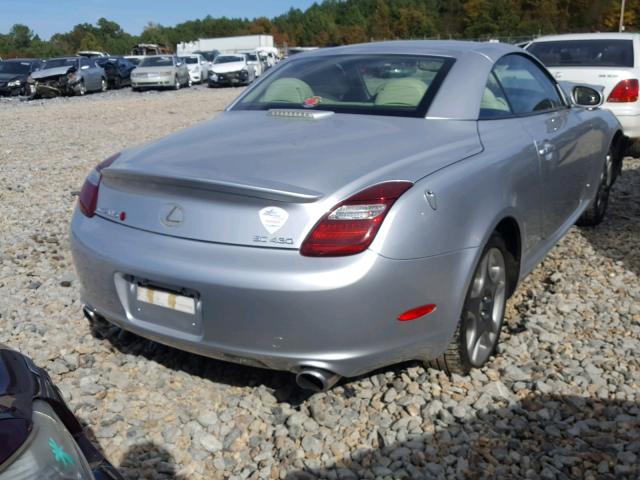 JTHFN48Y669007695 - 2006 LEXUS SC 430 SILVER photo 4