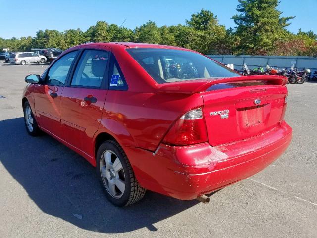 1FAHP34N27W265098 - 2007 FORD FOCUS ZX4 RED photo 3