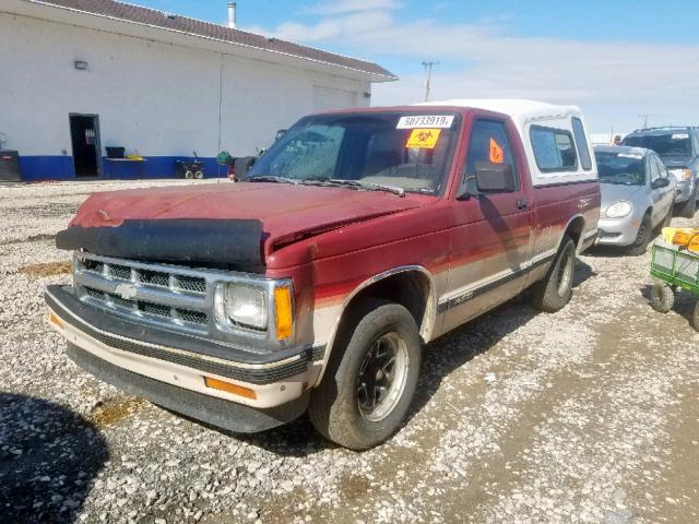 1GCCS14R2P8156560 - 1993 CHEVROLET S TRUCK S1 RED photo 2