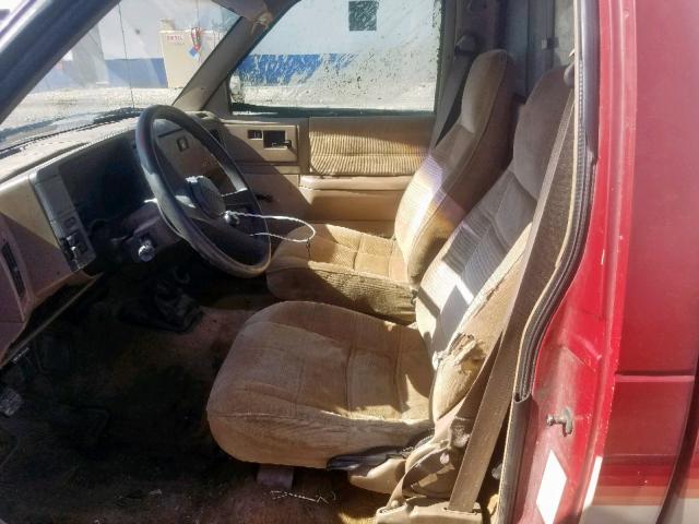 1GCCS14R2P8156560 - 1993 CHEVROLET S TRUCK S1 RED photo 5