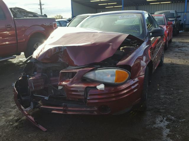 1G2NE12T11M623940 - 2001 PONTIAC GRAND AM S BURGUNDY photo 2