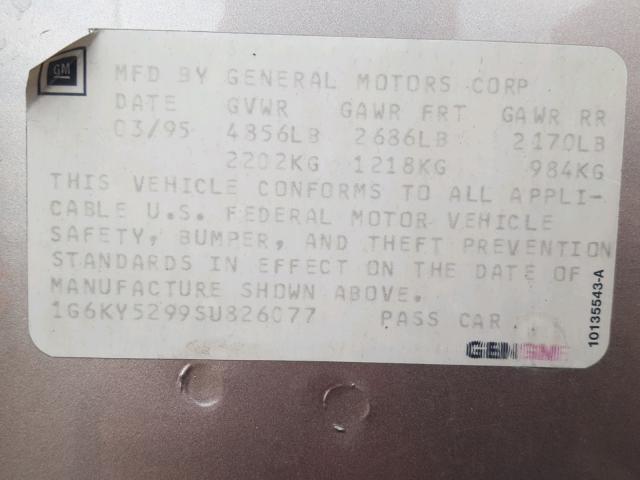 1G6KY5299SU826077 - 1995 CADILLAC SEVILLE ST GOLD photo 10