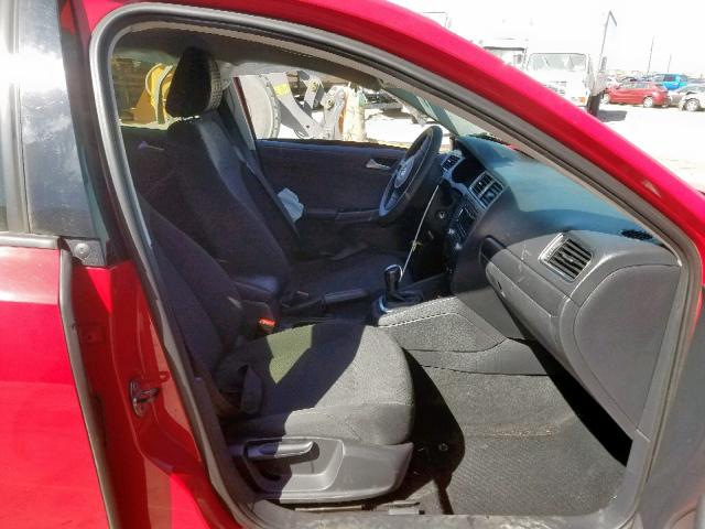 3VW2K7AJ2DM392109 - 2013 VOLKSWAGEN JETTA BASE 红色 照片 5