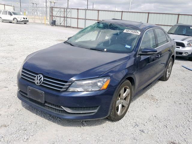 1VWBP7A37CC086526 - 2012 VOLKSWAGEN PASSAT SE BLUE photo 2