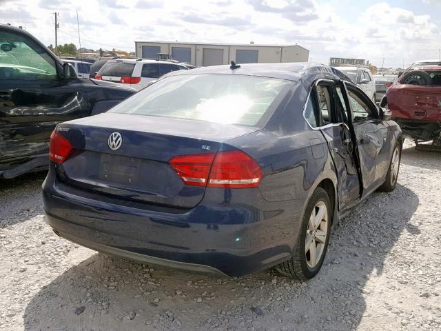 1VWBP7A37CC086526 - 2012 VOLKSWAGEN PASSAT SE BLUE photo 4