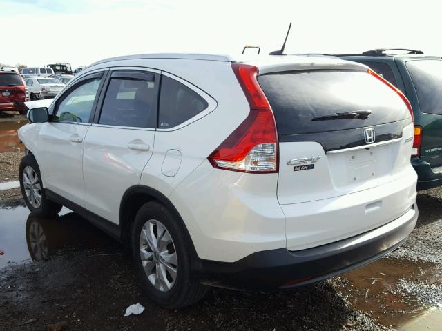 5J6RM4H77CL083377 - 2012 HONDA CR-V EXL WHITE photo 3