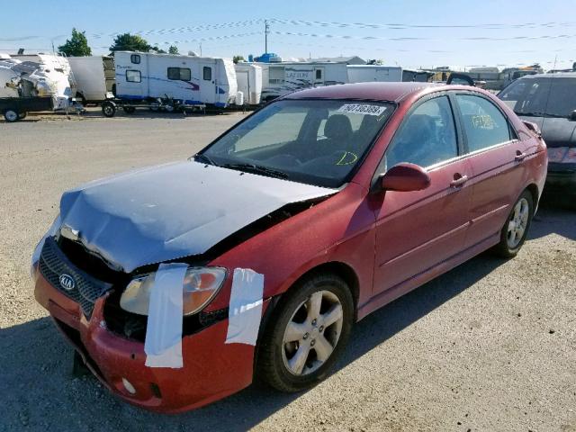 KNAFE121285015442 - 2008 KIA SPECTRA EX RED photo 2