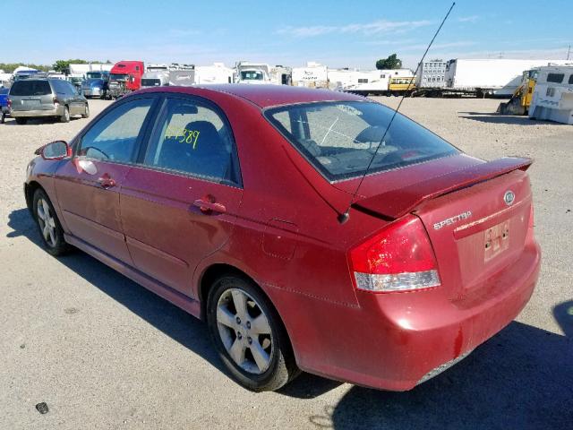 KNAFE121285015442 - 2008 KIA SPECTRA EX RED photo 3