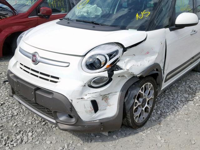 ZFBCFADH5EZ016489 - 2014 FIAT 500L TREKK WHITE photo 9