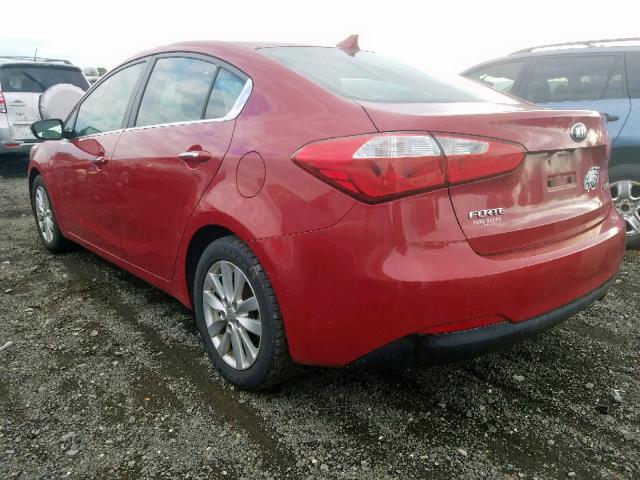 KNAFX4A80E5114699 - 2014 KIA FORTE EX RED photo 3