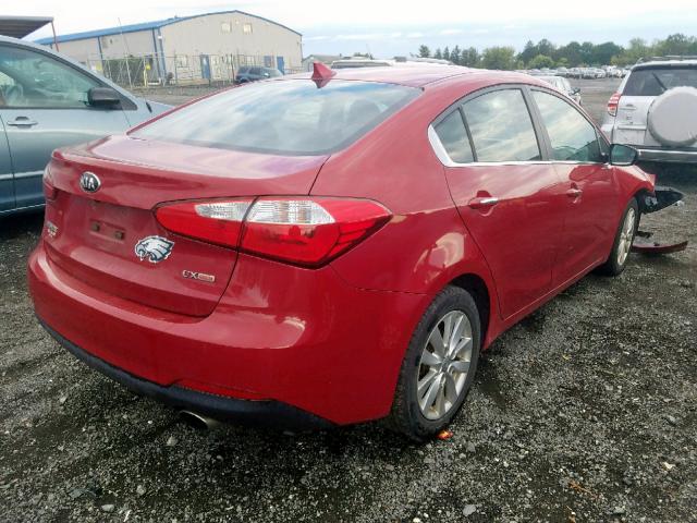 KNAFX4A80E5114699 - 2014 KIA FORTE EX RED photo 4