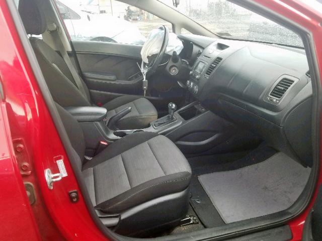 KNAFX4A80E5114699 - 2014 KIA FORTE EX RED photo 5