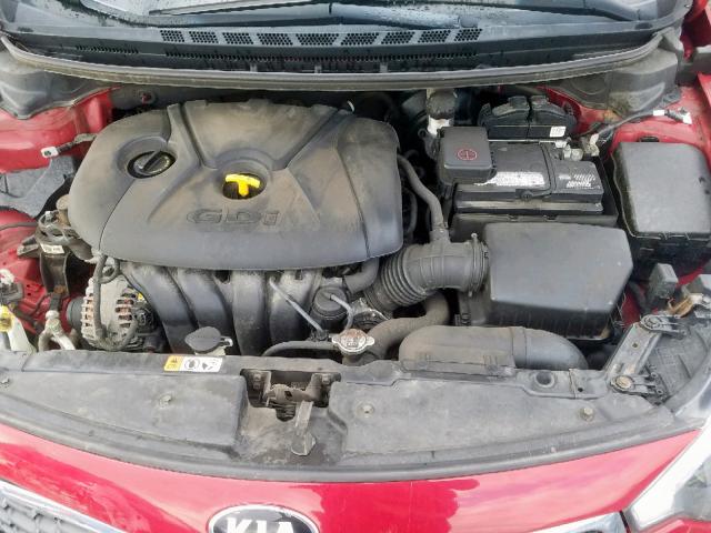 KNAFX4A80E5114699 - 2014 KIA FORTE EX RED photo 7