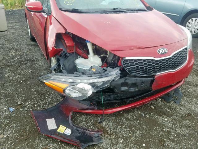 KNAFX4A80E5114699 - 2014 KIA FORTE EX RED photo 9