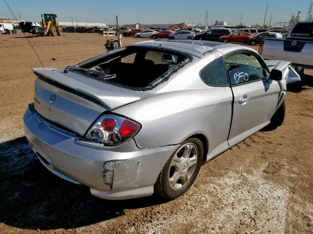 KMHHM65DX4U116662 - 2004 HYUNDAI TIBURON SILVER photo 4