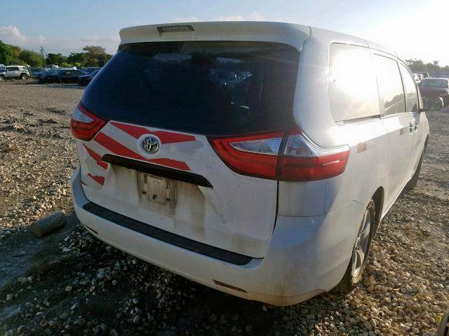 5TDZK3DC6FS579136 - 2015 TOYOTA SIENNA WHITE photo 4