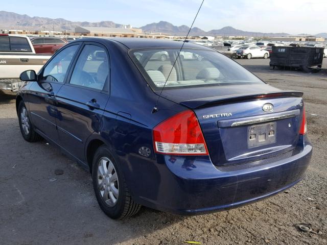 KNAFE121775403037 - 2007 KIA SPECTRA EX BLUE photo 3