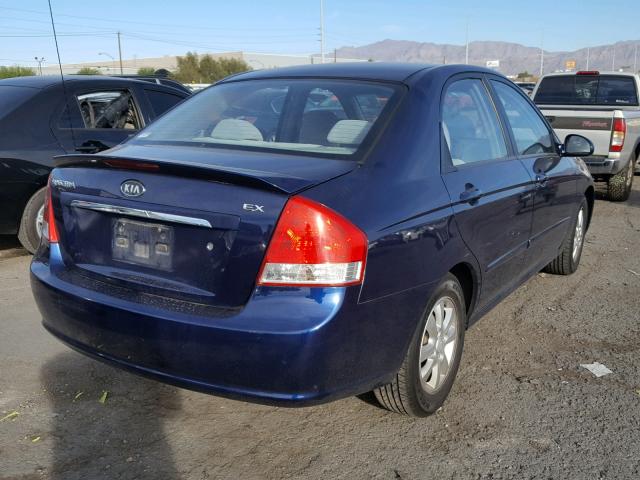 KNAFE121775403037 - 2007 KIA SPECTRA EX BLUE photo 4