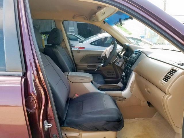 5FNYF28208B021740 - 2008 HONDA PILOT VP BURGUNDY photo 5