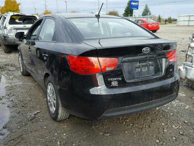 KNAFU4A20A5127497 - 2010 KIA FORTE EX BLACK photo 3