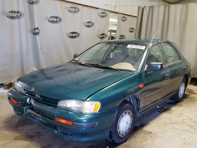 JF1GF2446PK810761 - 1993 SUBARU IMPREZA L GREEN photo 2