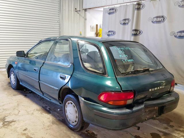 JF1GF2446PK810761 - 1993 SUBARU IMPREZA L GREEN photo 3