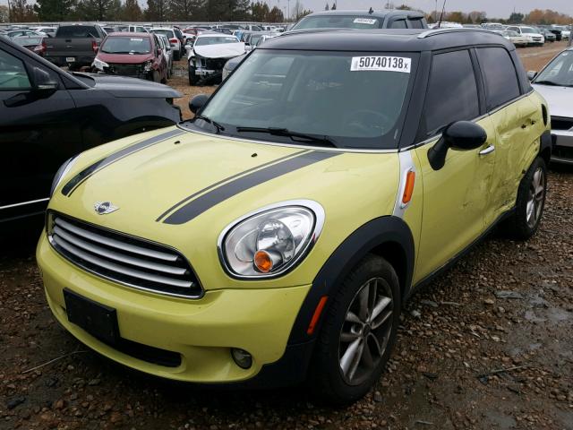 WMWZB3C57BWH94764 - 2011 MINI COOPER COU YELLOW photo 2