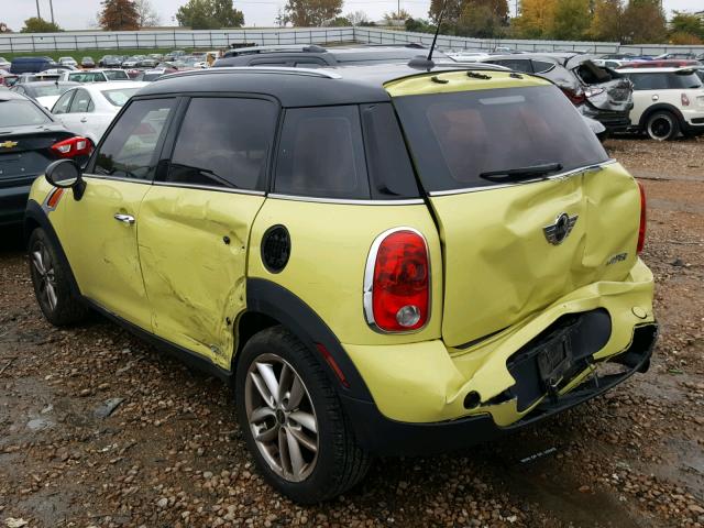 WMWZB3C57BWH94764 - 2011 MINI COOPER COU YELLOW photo 3