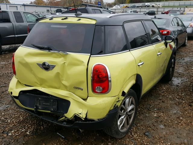 WMWZB3C57BWH94764 - 2011 MINI COOPER COU YELLOW photo 4