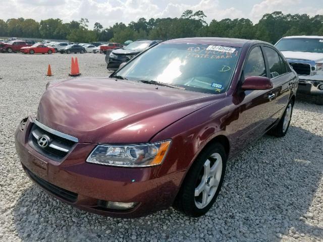 5NPEU46FX7H203164 - 2007 HYUNDAI SONATA SE MAROON photo 2