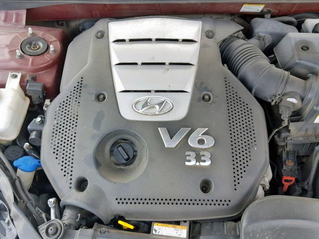 5NPEU46FX7H203164 - 2007 HYUNDAI SONATA SE MAROON photo 7