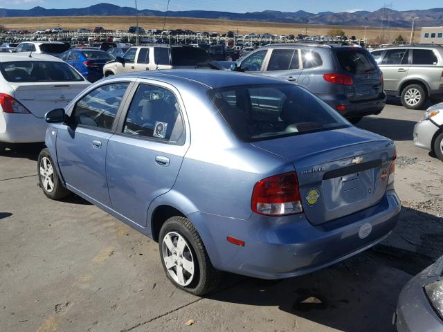 KL1TD56626B628690 - 2006 CHEVROLET AVEO BASE Mavi foto 3