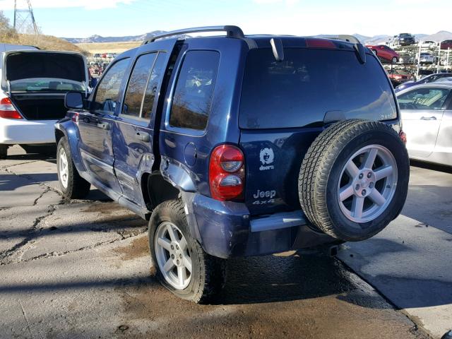 1J4GL58K96W129783 - 2006 JEEP LIBERTY LI BLUE photo 3