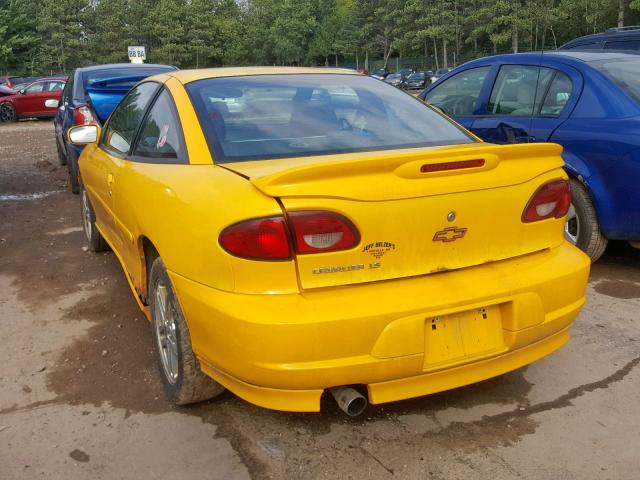 1G1JH12F527307574 - 2002 CHEVROLET CAVALIER L YELLOW photo 3