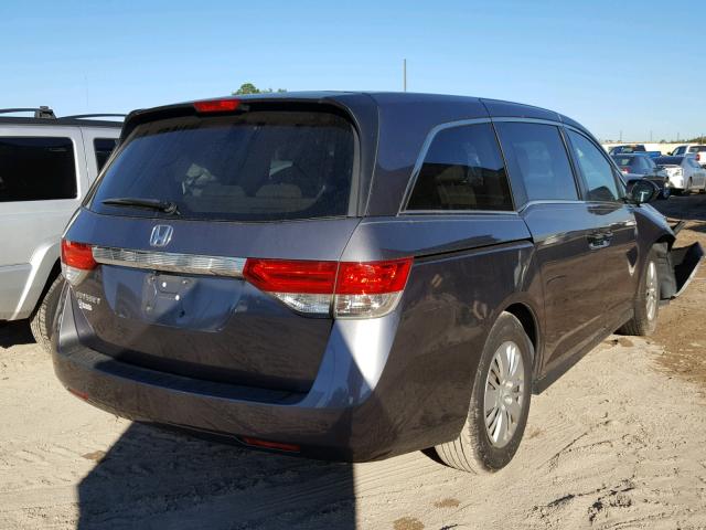 5FNRL5H21EB070746 - 2014 HONDA ODYSSEY LX GRAY photo 4