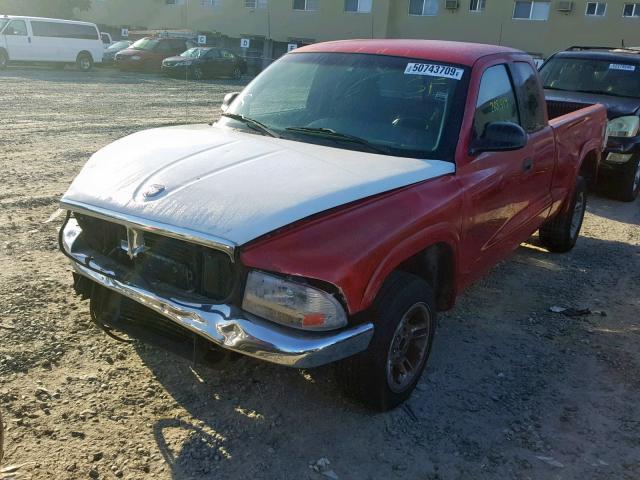 1B7GL23XXVS151837 - 1997 DODGE DAKOTA RED photo 2