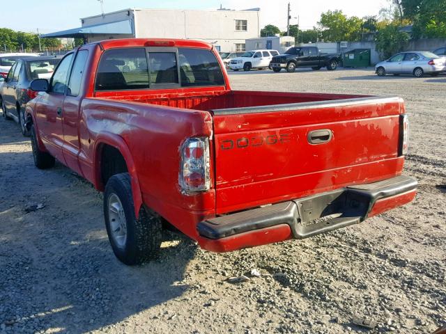 1B7GL23XXVS151837 - 1997 DODGE DAKOTA RED photo 3