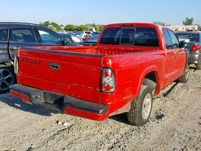 1B7GL23XXVS151837 - 1997 DODGE DAKOTA RED photo 4