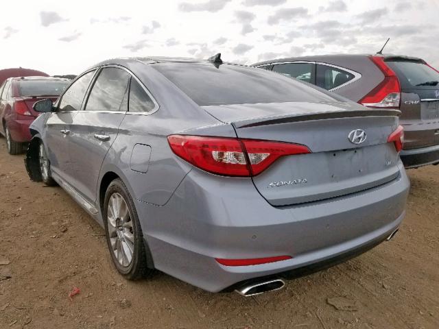 5NPE34AF1FH133529 - 2015 HYUNDAI SONATA SPO GRAY photo 3