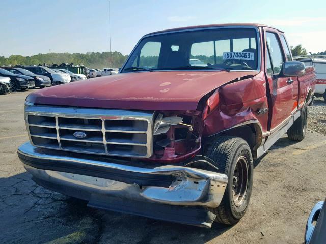 1FTEX15H9RKB16725 - 1994 FORD F150 RED photo 2