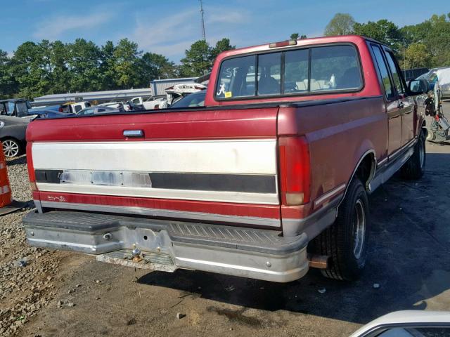 1FTEX15H9RKB16725 - 1994 FORD F150 RED photo 4