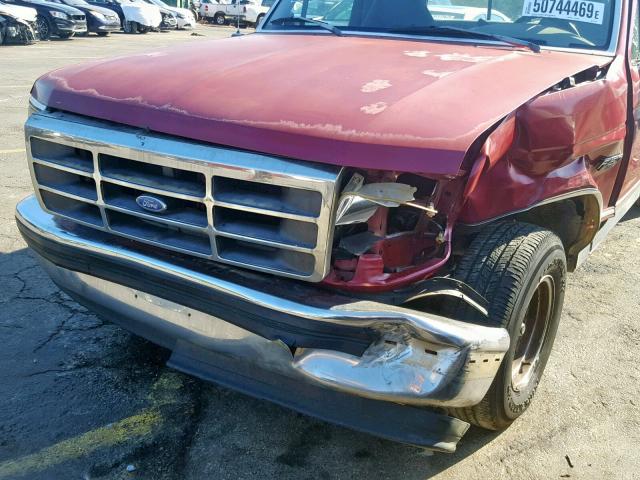 1FTEX15H9RKB16725 - 1994 FORD F150 RED photo 9