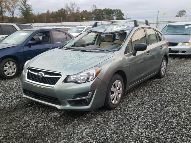 JF1GPAA60FH236490 - 2015 SUBARU IMPREZA BA GREEN photo 2