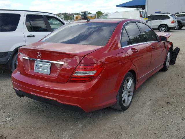 WDDGF4HB1ER306711 - 2014 MERCEDES-BENZ C 250 RED photo 4