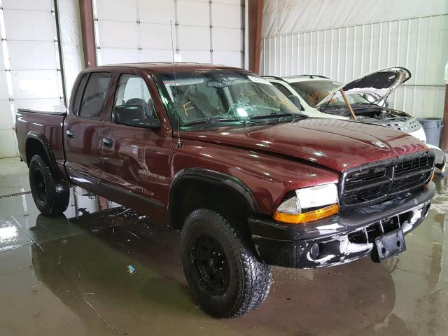 1B7GG2AN21S165926 - 2001 DODGE DAKOTA QUA MAROON photo 1