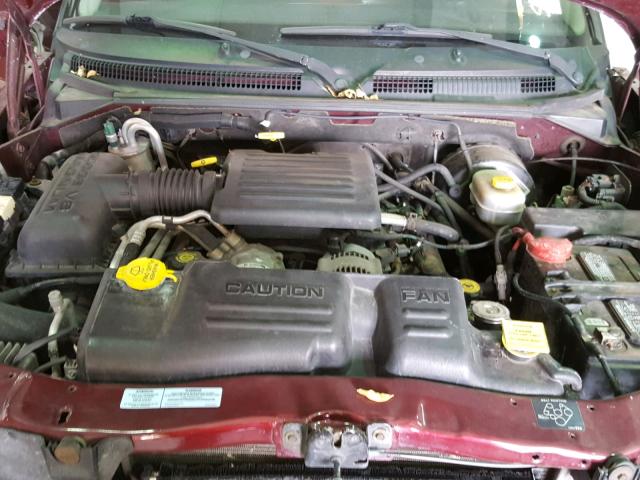 1B7GG2AN21S165926 - 2001 DODGE DAKOTA QUA MAROON photo 7